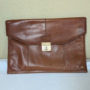 Goldpfeil Germany‎ Vintage Leather Portfolio Briefcase Organizer Document Case